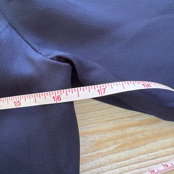 New Park & Fifth Kendal Tie Midi Dress Navy Bubble Satin Medium - Picture 7 of 10